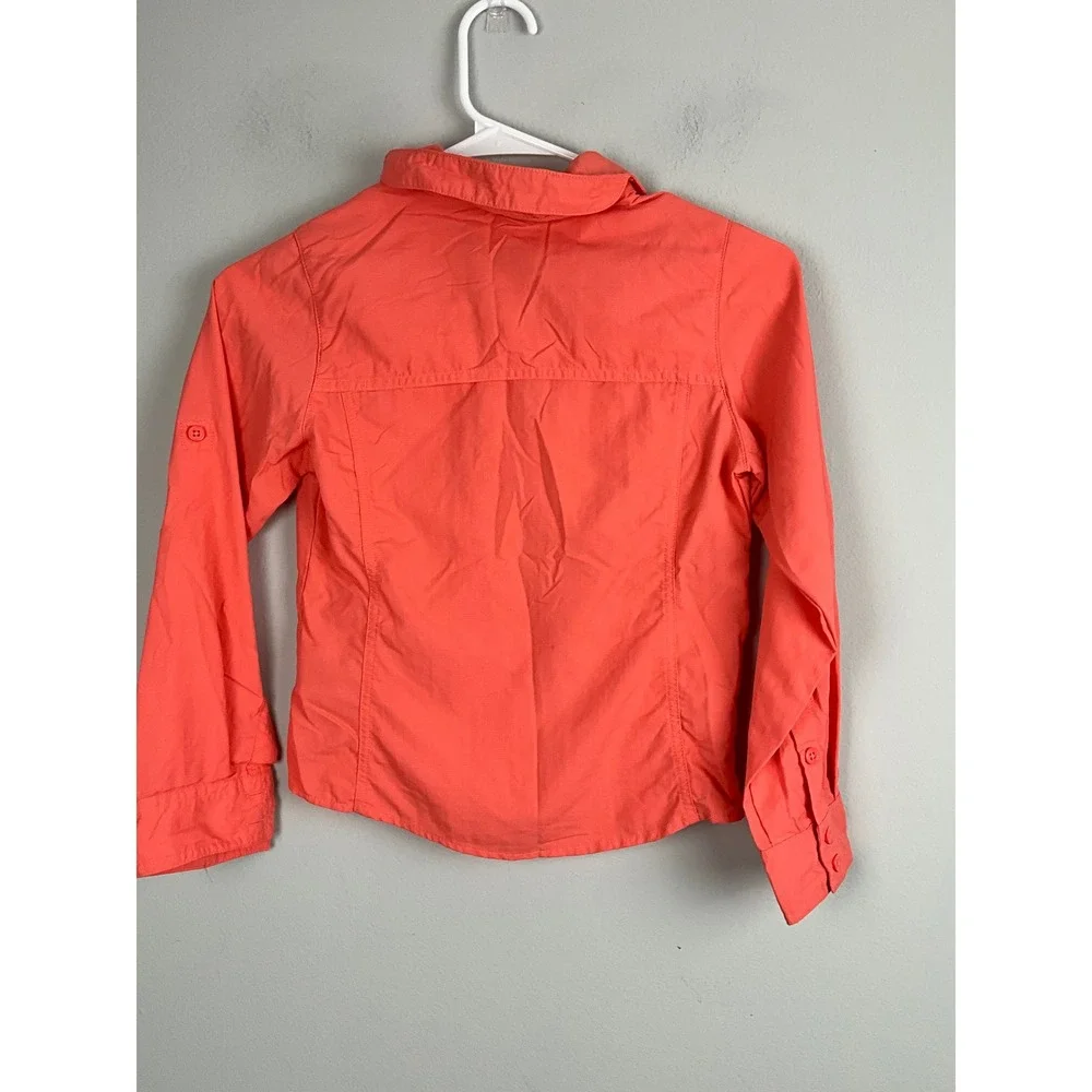 Columbia Kids Girls Size S Coral Long Sleeve Sun Protection Shirt Top Omni Shade